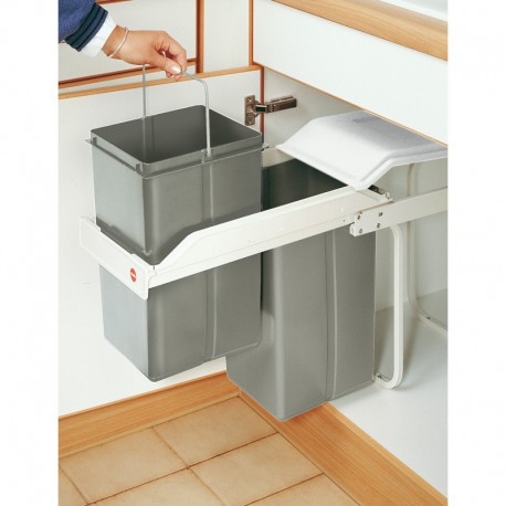 Multi-Box 2x15 3659-001, Pattumiera incassabile,(2x15) litri,acciaio inox
