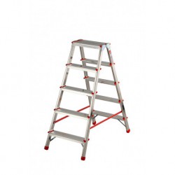 Sgabello Gierre Stylo in alluminio, 4 gradini + 1 piano,portata 150 kg