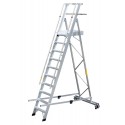 GierrePro warehouse ladder with platform, made of aluminium, 10 steps