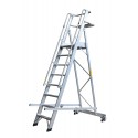 GierrePro warehouse ladder with platform, made of aluminium,
