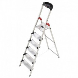 Scala Hailo XXL 8040-807,domestica in alluminio,6gradini,portata 150kg