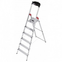 Hailo L60 8160-601,Scala domestica in alluminio, 6 gradini,portata 150 kg