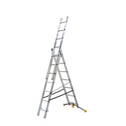 Scala trasformabile triple Hailo HobbyLot AL405HHL con regolazione a pedale, montanti paralleli, in alluminio