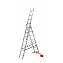 Gierre Modula 3 section extending aluminium ladder, parallel uprights