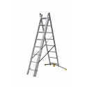Gierre Modula 3 section extending aluminium ladder, parallel uprights
