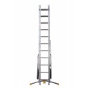Hailo Hobbylot 3 section extending aluminium ladder, parallel uprights