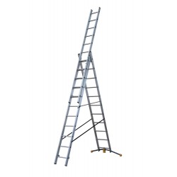 Hailo Hobbylot 3 section extending aluminium ladder, parallel uprights