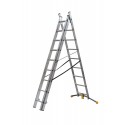 Gierre Modula 3 section extending aluminium ladder, parallel uprights