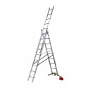 Gierre Modula 3 section extending aluminium ladder, parallel uprights