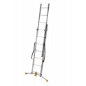 Scala trasformabile doppia Hailo Hobbylot AL305HHL con regolazione a pedale, montanti paralleli, in alluminio