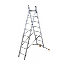 Hailo Hobbylot 2 section extending aluminium ladder, parallel uprights