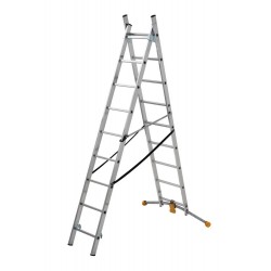 Hailo Hobbylot 2 section extending aluminium ladder, parallel uprights