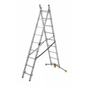 Hailo Hobbylot 2 section extending aluminium ladder, parallel uprights
