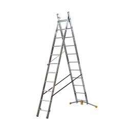 Hailo Hobbylot 2 section extending aluminium ladder, parallel uprights