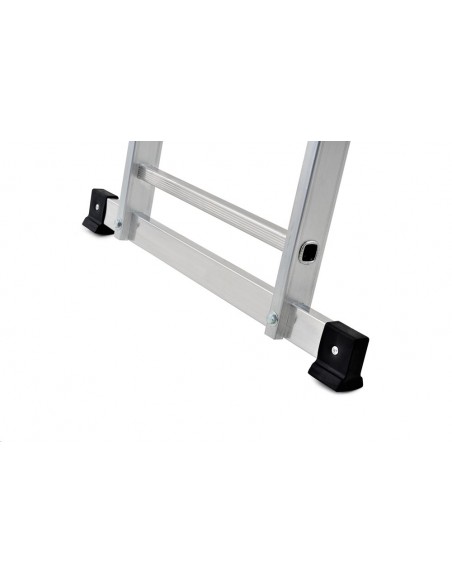 Modula 3 section extending aluminium ladder, parallel uprights