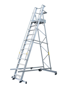 GierrePro warehouse ladder with platform, made of aluminium, 2