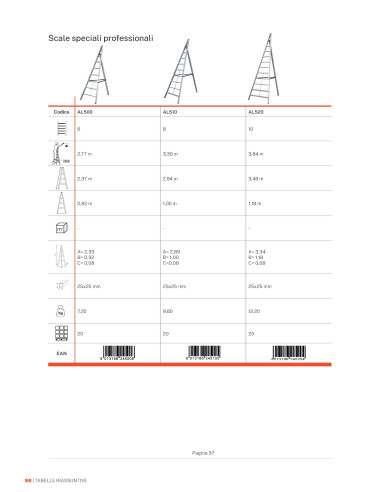 Gierre Trittika, aluminium ladder for agriculture, 6 rungs, 100 kgs max load