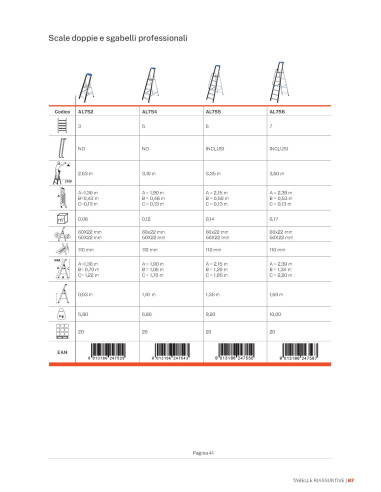 Scala doppia professionale GierrePro, portata 150 kg