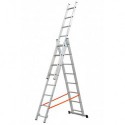 Gierre Modula 3 section extending aluminium ladder, parallel uprights