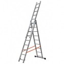 Gierre Modula 3 section extending aluminium ladder, parallel uprights