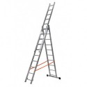Gierre Modula 3 section extending aluminium ladder, parallel uprights