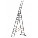 Gierre Modula 3 section extending aluminium ladder, parallel uprights