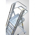 GierrePro warehouse ladder with platform, made of aluminium, 8 steps